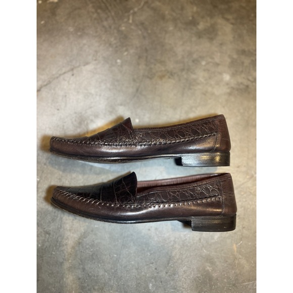 Giorgio Brutini Men's 9D Brown Genuine Lizard Leather Dress Shoes Made in Brazil - Picture 3 of 8